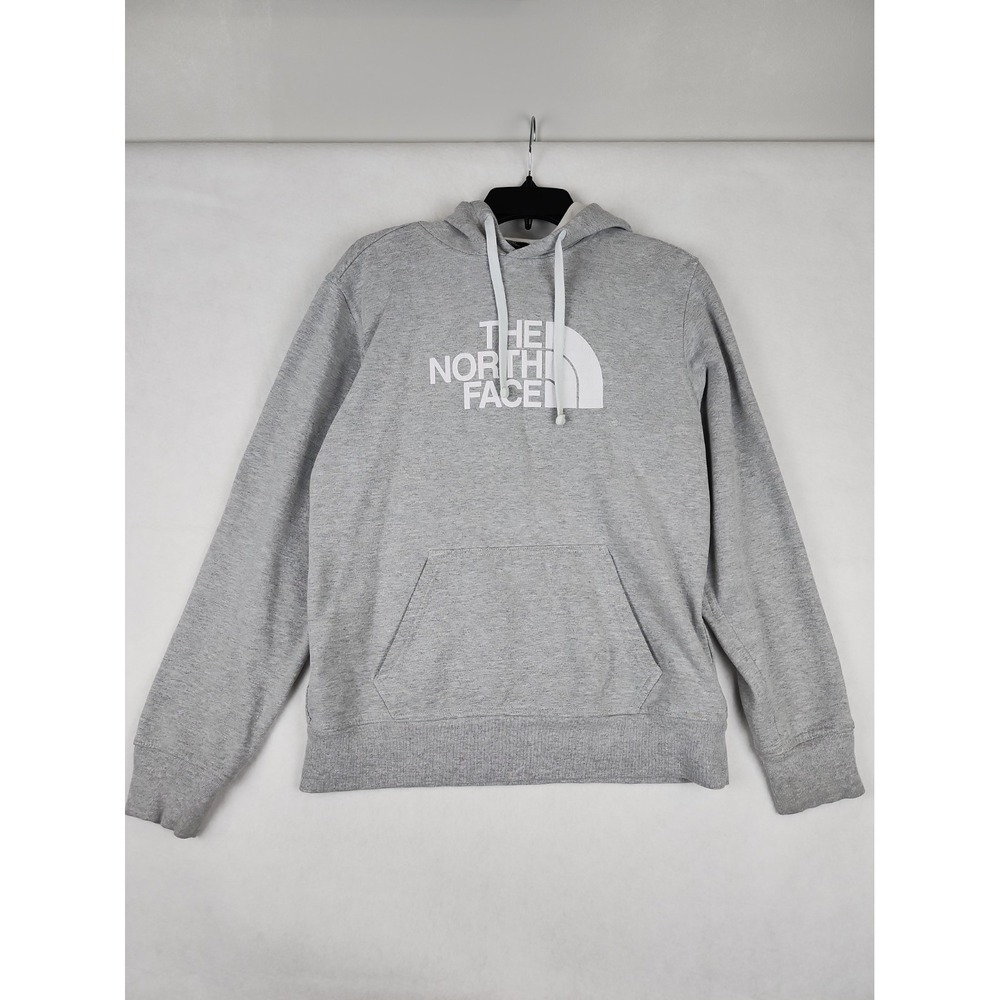 The North Face Men's Hoodie Sweatshirt Mens S Grey Pullover Logo Cotton Blend